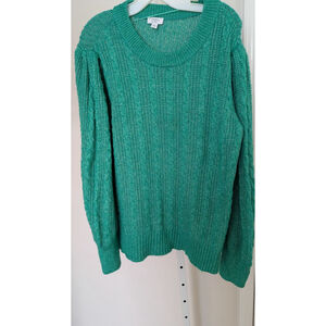 Crown & Ivy Green embroidery sweater size 1X